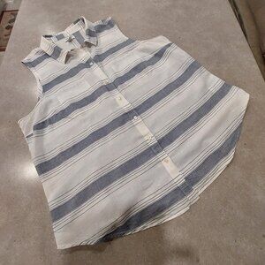 OLD NAVY Women's Collared Button Down Sleeveless Blouse w/Pockets - XL